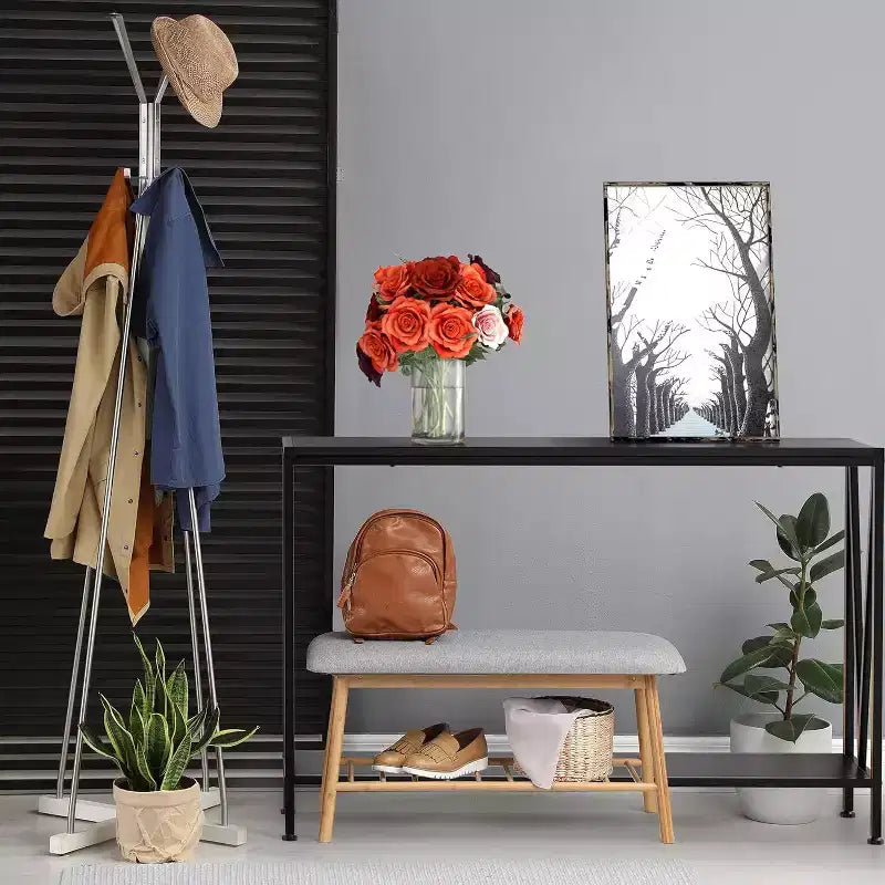 Console table,43 inch 2-story entrance table,narrow sofa table with storage space,for living room,hallway and foyer