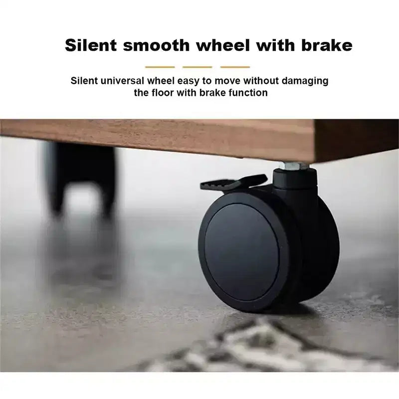 C-Shaped Side Table, Small Couch End Table with Adjustable Height and Swivel Top, TV Tray Desk with Wheels for Living Room, Bedroom