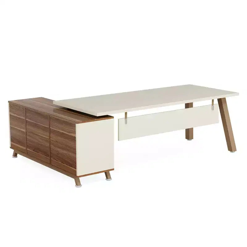 71"L x 55"W Industrial L-Shaped Desk, E0 Grade Board, Scratch Resistant Surface