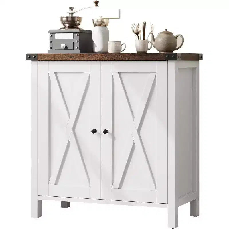 Sideboard Buffet Cabinet, Small Storage Cabinet with Adjustable Shelves and 2 Doors Accent Entryway Console Cupboard for Living Room
