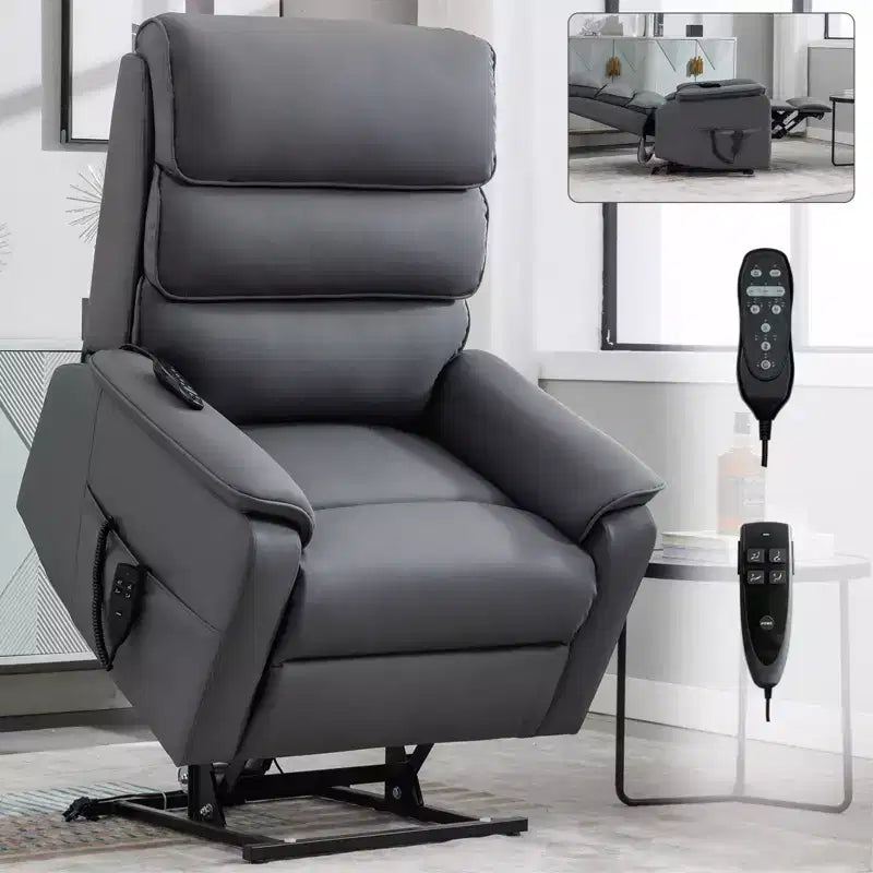 Leatherette Dual Motor Infinite Position Power Lift Recliner Chair with Heat Massage