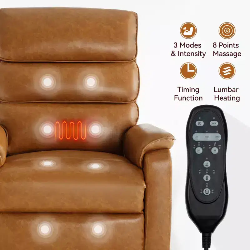 Leatherette Dual Motor Infinite Position Power Lift Recliner Chair with Heat Massage