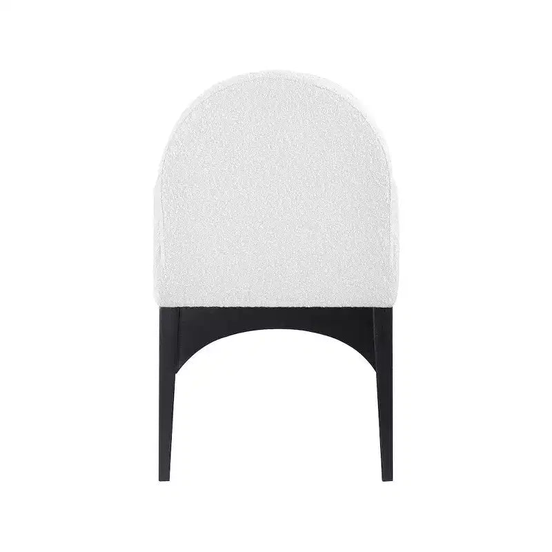 Boucle Fabric Dining Chair with Solid Ash Wood Frame
