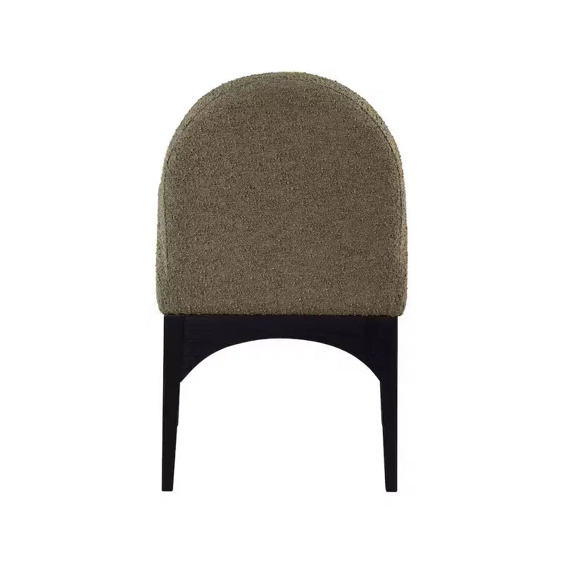 Boucle Fabric Dining Chair with Solid Ash Wood Frame
