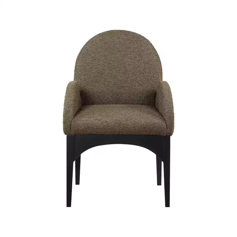 Boucle Fabric Dining Chair with Solid Ash Wood Frame