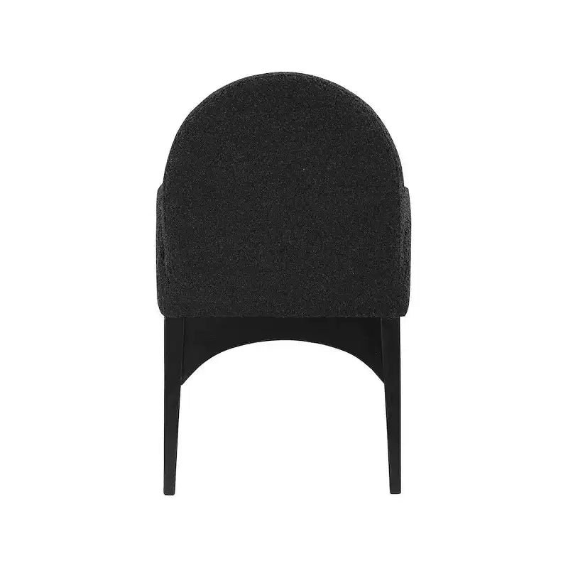 Boucle Fabric Dining Chair with Solid Ash Wood Frame
