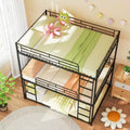 Full Over Full Over Full Metal Bed Frame, Heavy-Duty Triple Bunk Bed with Dual Ladders