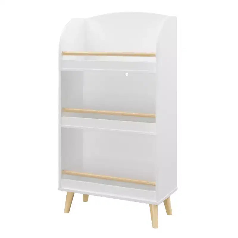 Kids Bookshelf, 3-Tier Bookcase, Book Organizer, toy Storage Cabinet Organizer, White