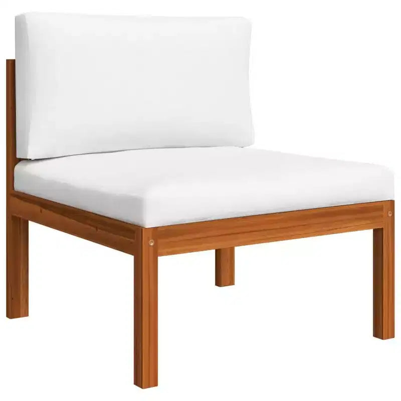 vidaXL Salon de jardin crème, bois naturel Bois d'acacia massif Standard