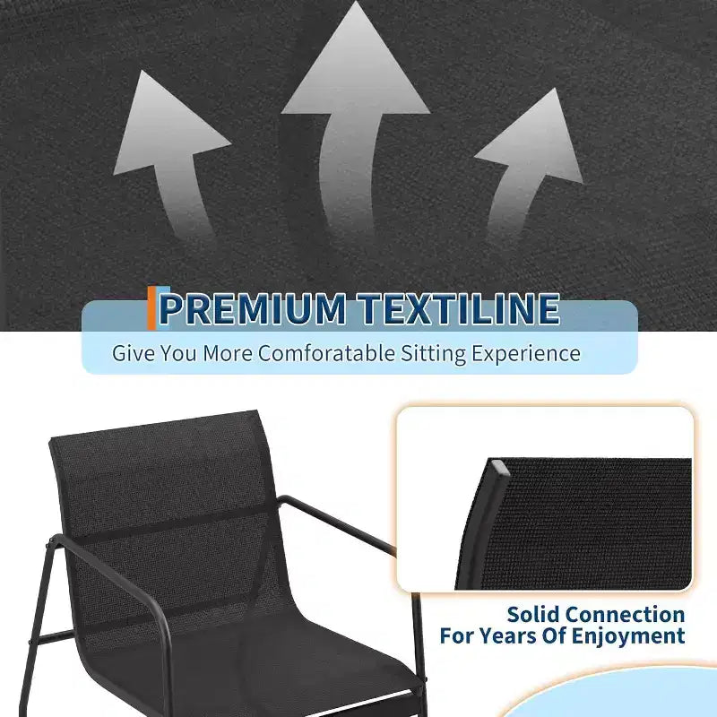 Ensemble de mobilier de jardin Acekool 4 pièces avec sièges en tissu, table basse en verre, causeuse et 2 chaises pour jardin, balcon, porche - Gris