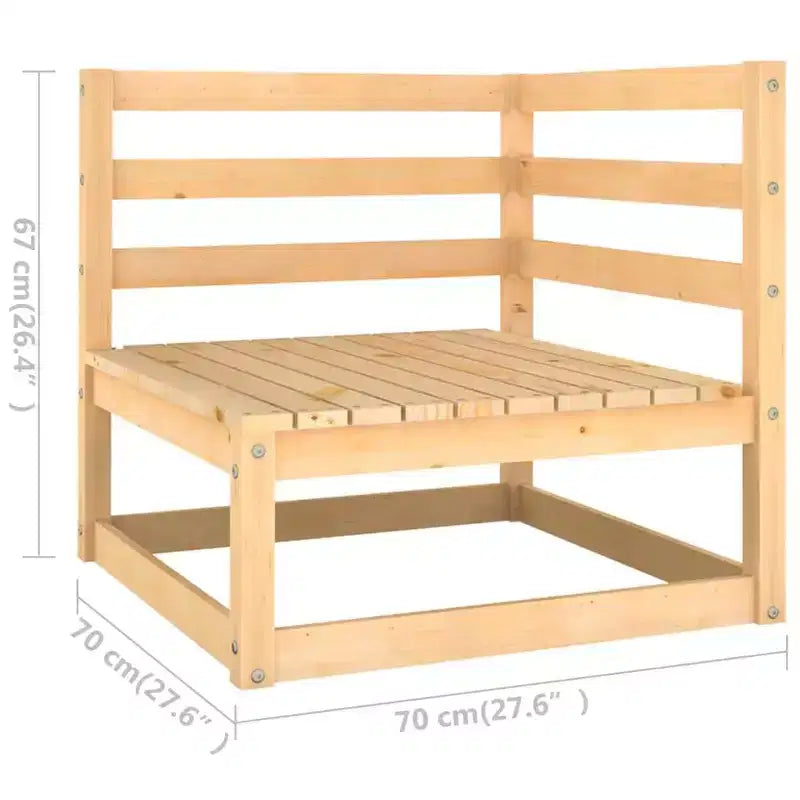 vidaXL Salon de jardin en pin massif bois naturel Grand Empilable