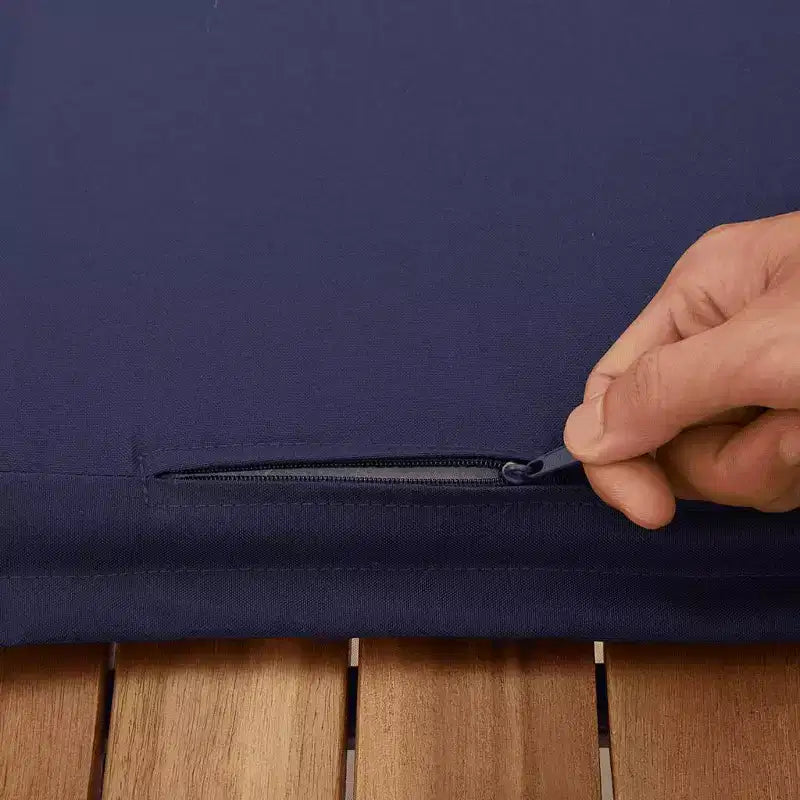 vidaXL Salon de jardin 6 pièces avec coussins, résine tressée, gris et bleu marine