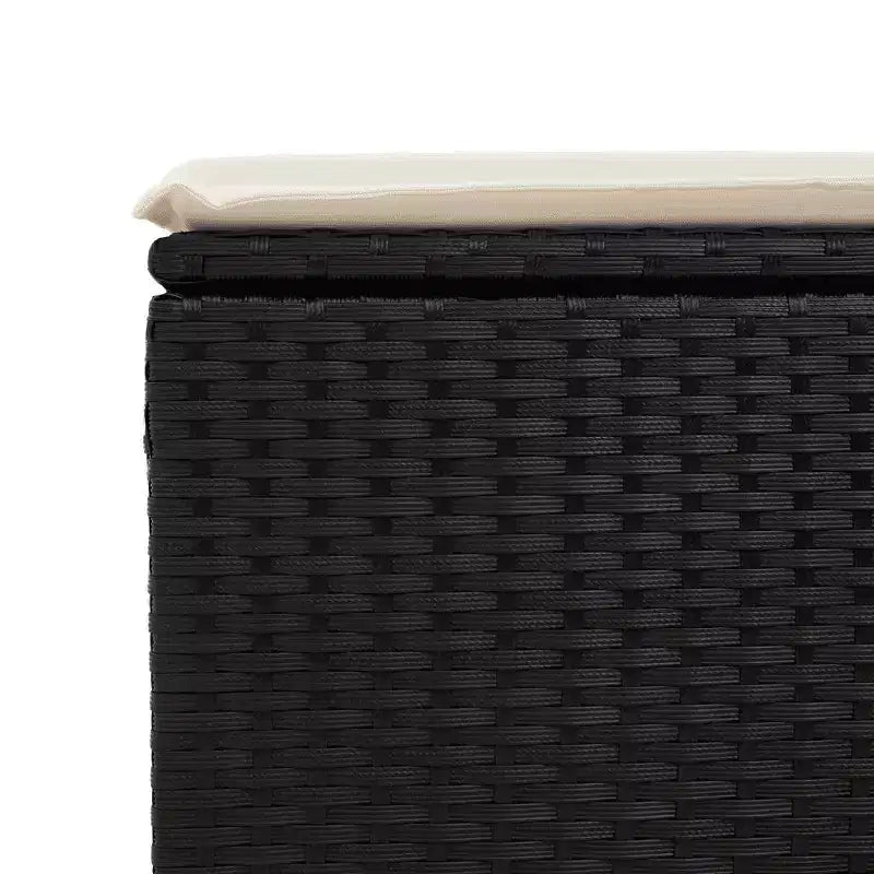 vidaXL Salon de jardin noir en rotin PE, Acier thermolaqué, 100 % polyester
