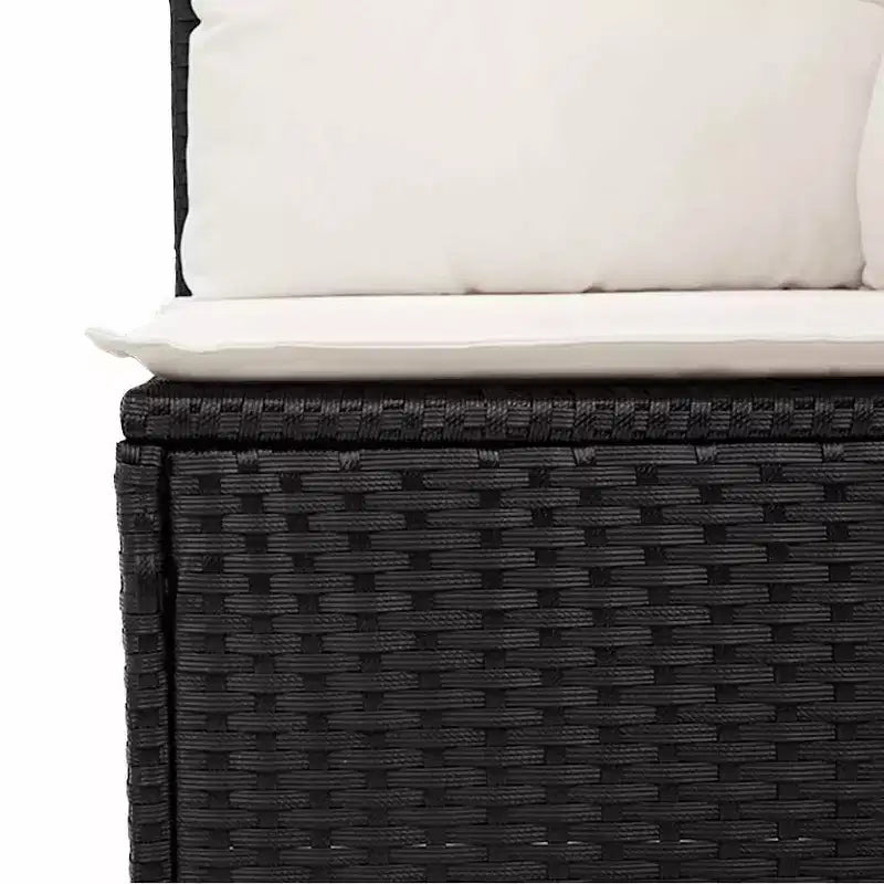 vidaXL Ensemble de canapés de jardin noir, blanc crème