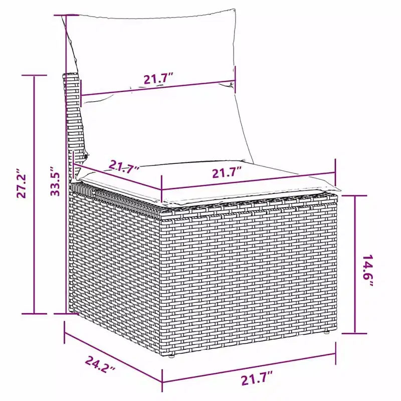 vidaXL Salon de jardin 7 pcs en résine tressée marron - Marron