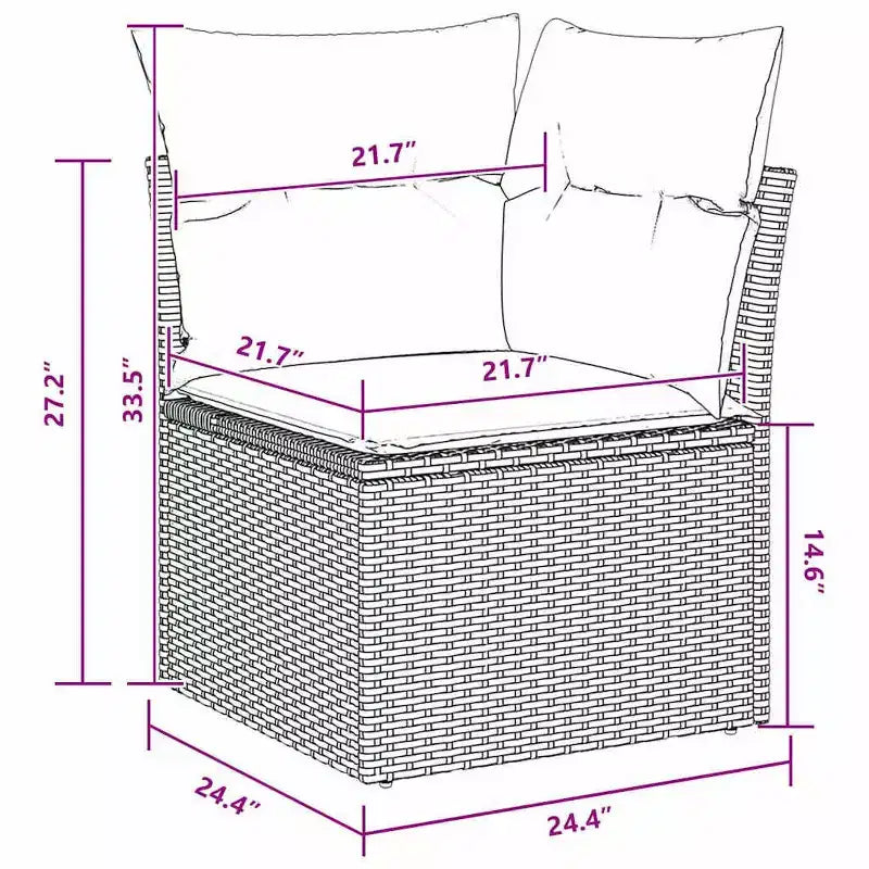 vidaXL Salon de jardin 5 pcs Marron Résine tressée