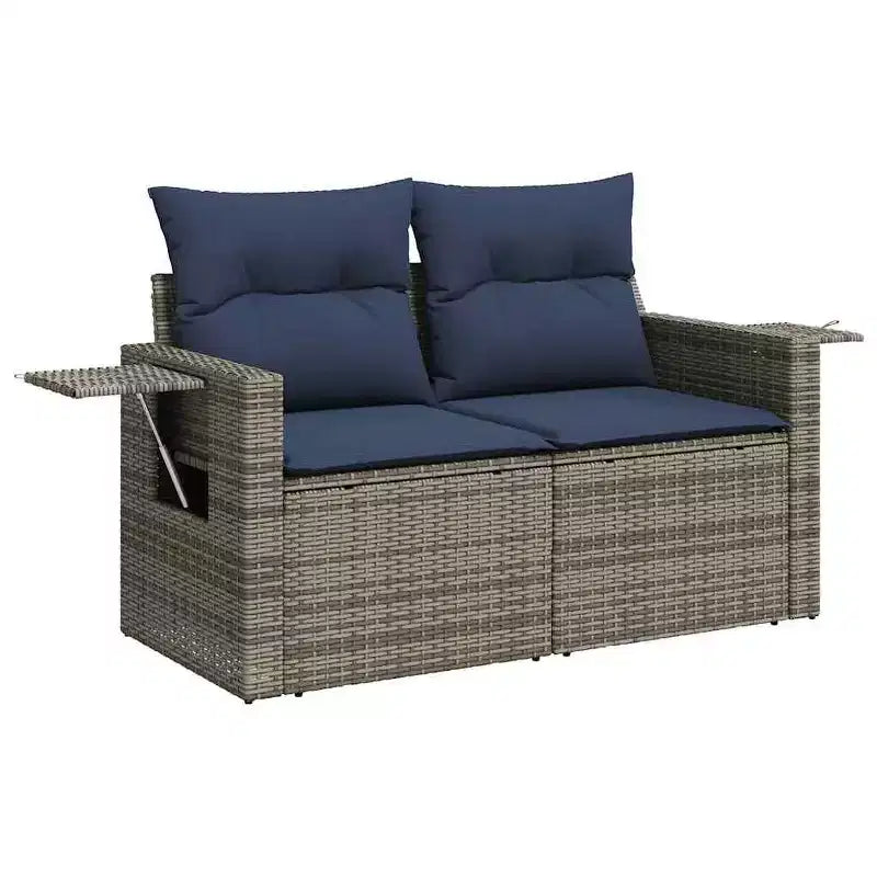 vidaXL Salon de jardin avec coussins et table d'extérieur 8 pièces en résine tressée