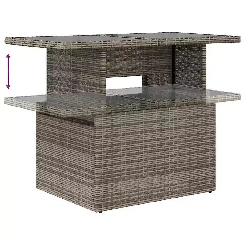 vidaXL Salon de jardin avec coussins et table d'extérieur 8 pièces en résine tressée