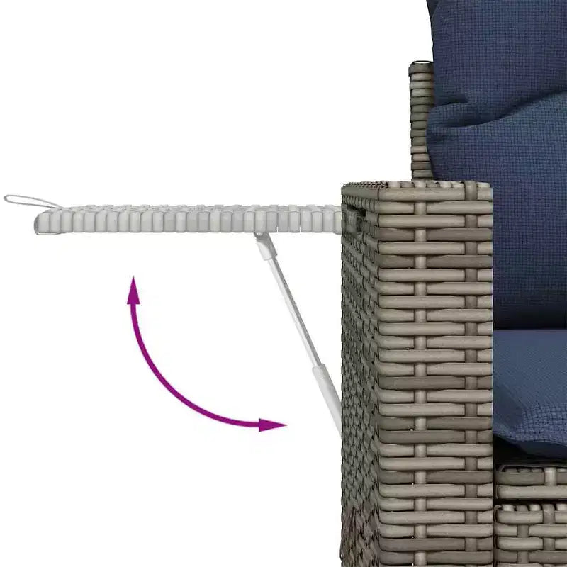 vidaXL Salon de jardin avec coussins et table d'extérieur 8 pièces en résine tressée