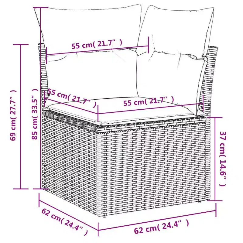 vidaXL Ensemble de canapés de jardin avec rangement - Élégant en rotin synthétique