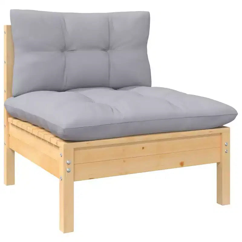 vidaXL Salon de jardin modulable avec coussins et bois de pin massif