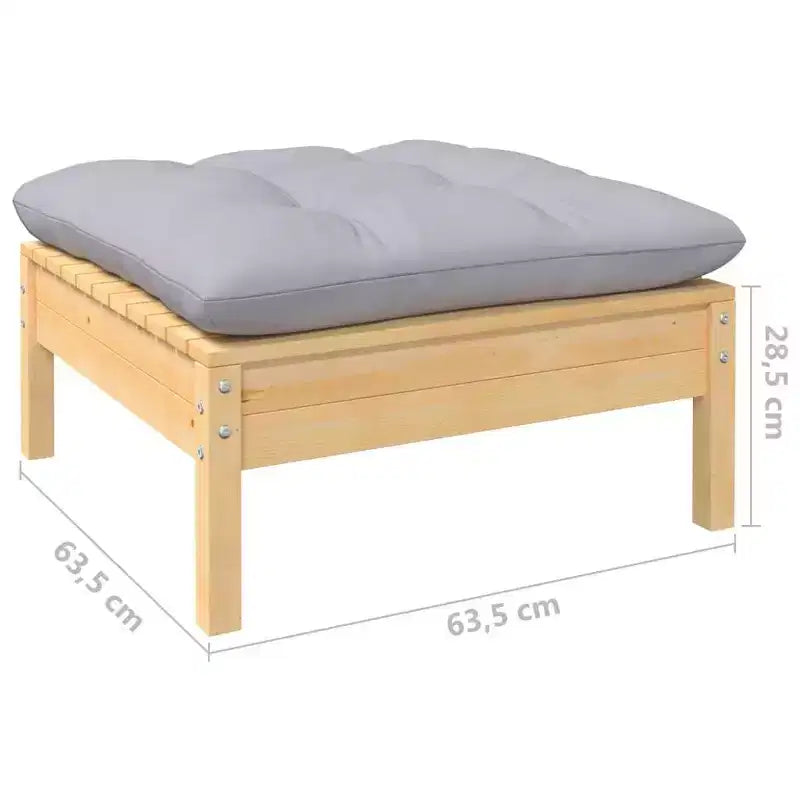vidaXL Salon de jardin modulable avec coussins et bois de pin massif