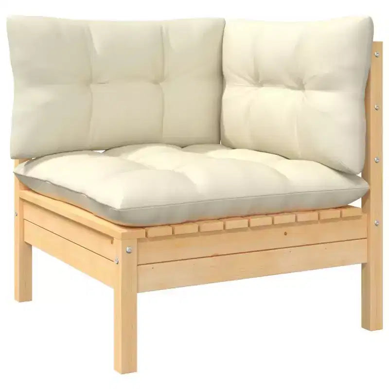 vidaXL Salon de jardin modulable avec coussins et bois de pin massif