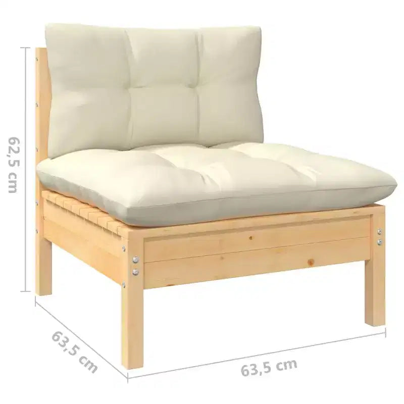 vidaXL Salon de jardin modulable avec coussins et bois de pin massif