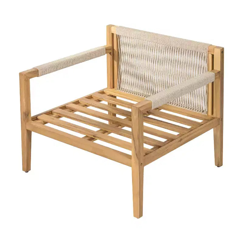 Christopher Knight Home Aditi – Salon de jardin moderne avec table d'appoint en béton léger et chaises en bois d'acacia