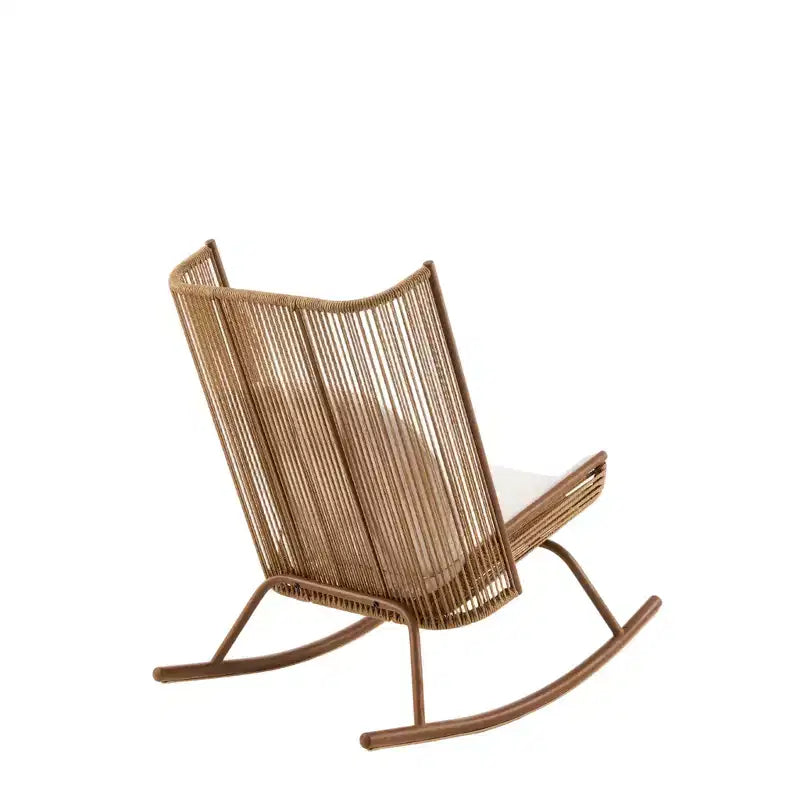 Christopher Knight Home Ved - Ensemble repas 3 pièces pour patio style ferme avec table en bois d'acacia et chaises berçantes en fer