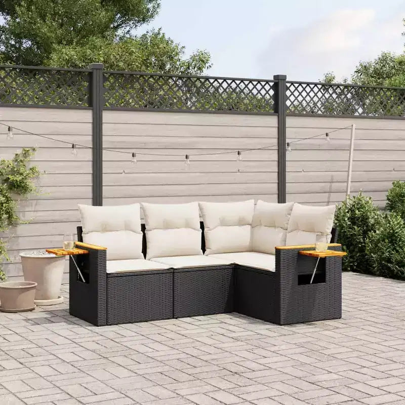 vidaXL Ensemble de canapés de jardin modulables avec coussins et rangements - Plusieurs coloris disponibles