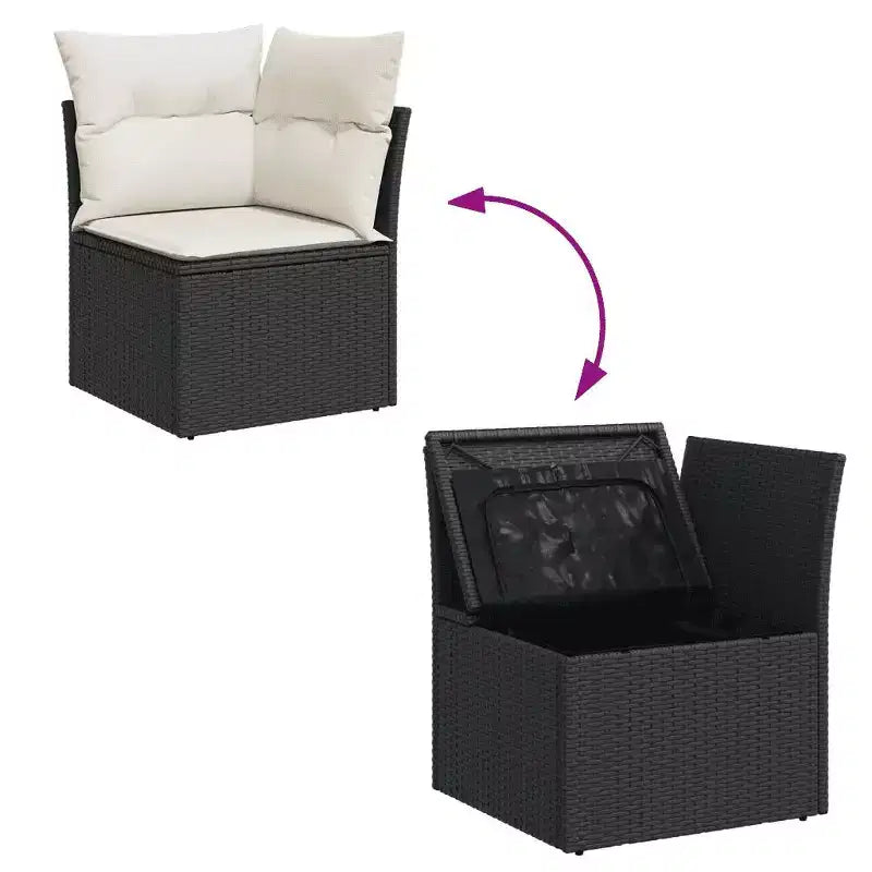 vidaXL Salon de jardin avec coussins et rangement