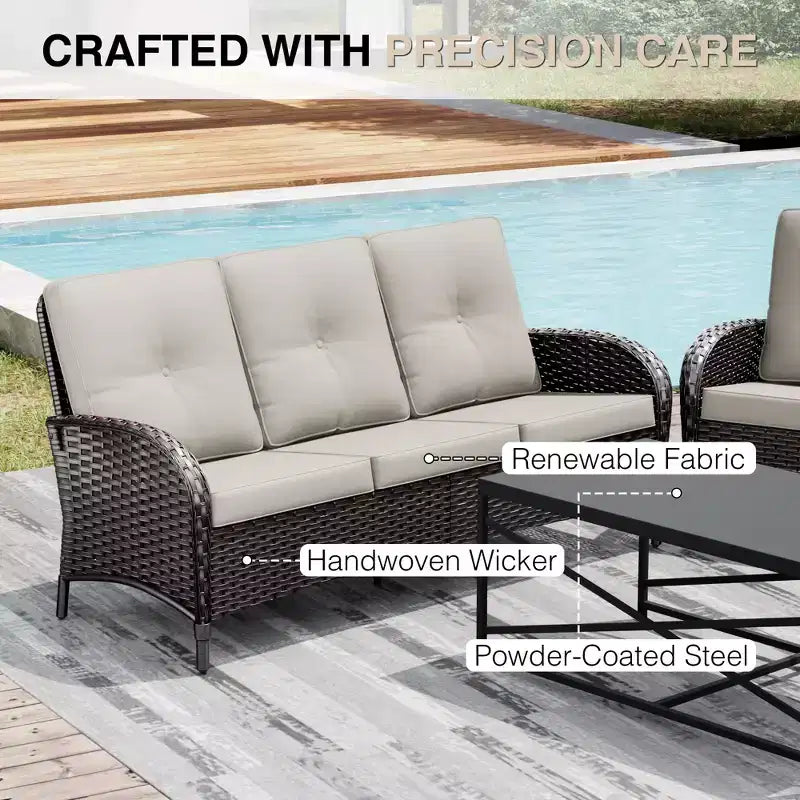 Ensemble de mobilier de jardin UPTIOT avec canapés, fauteuils pivotants, poufs et table d'appoint