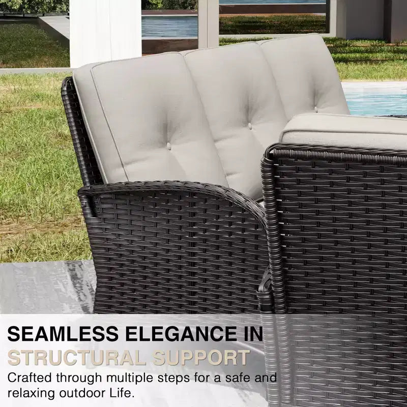 Ensemble de mobilier de jardin UPTIOT avec canapés, fauteuils pivotants, poufs et table d'appoint