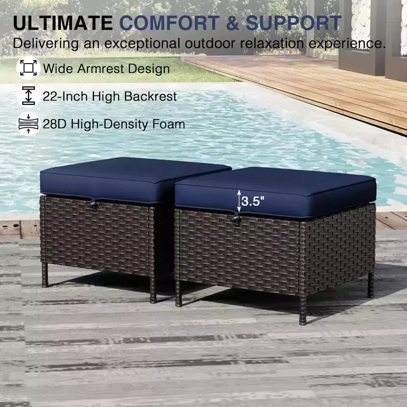 Ensemble de mobilier de jardin UPTIOT avec canapés, fauteuils pivotants, poufs et table d'appoint
