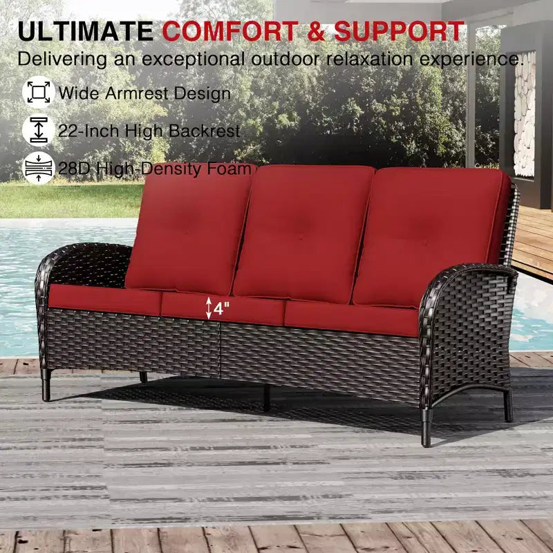 Ensemble de mobilier de jardin UPTIOT avec canapés, fauteuils pivotants, poufs et table d'appoint