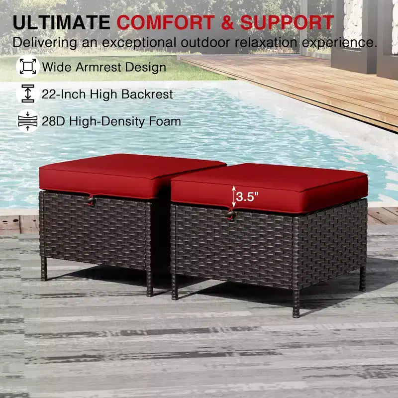 Ensemble de mobilier de jardin UPTIOT avec canapés, fauteuils pivotants, poufs et table d'appoint