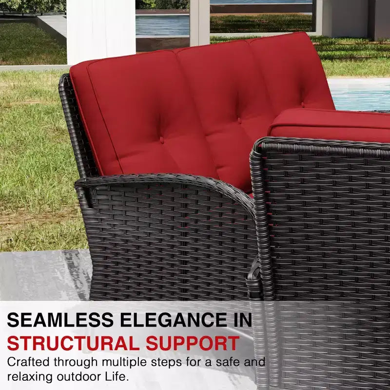 Ensemble de mobilier de jardin UPTIOT avec canapés, fauteuils pivotants, poufs et table d'appoint