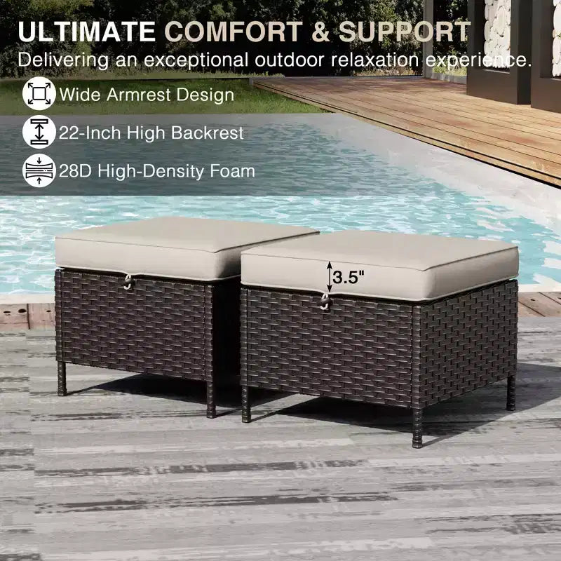 Ensemble de mobilier de jardin UPTIOT avec canapés, fauteuils pivotants, poufs et table d'appoint