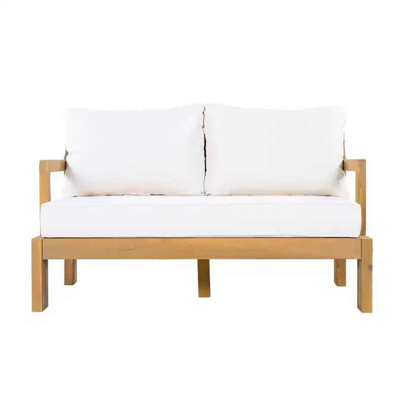 Christopher Knight Home Karolina Ensemble de salon et table basse de jardin modernes 4 pièces en bois d'acacia