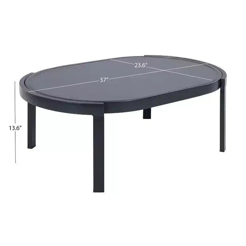 Christopher Knight Home Adriel – Salon de jardin moderne 4 pièces en aluminium avec table basse en verre